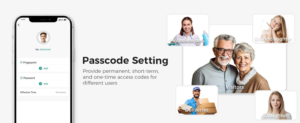 Arpha D280 Keyless Entry Door Lock 5-in-1 Smart Fingerprint Deadbolt with Keypad Electronic Deadbolt Auto-Lock One Touch Lock