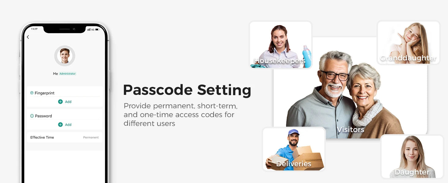 Arpha D280 Keyless Entry Door Lock 5-in-1 Smart Fingerprint Deadbolt with Keypad Electronic Deadbolt Auto-Lock One Touch Lock