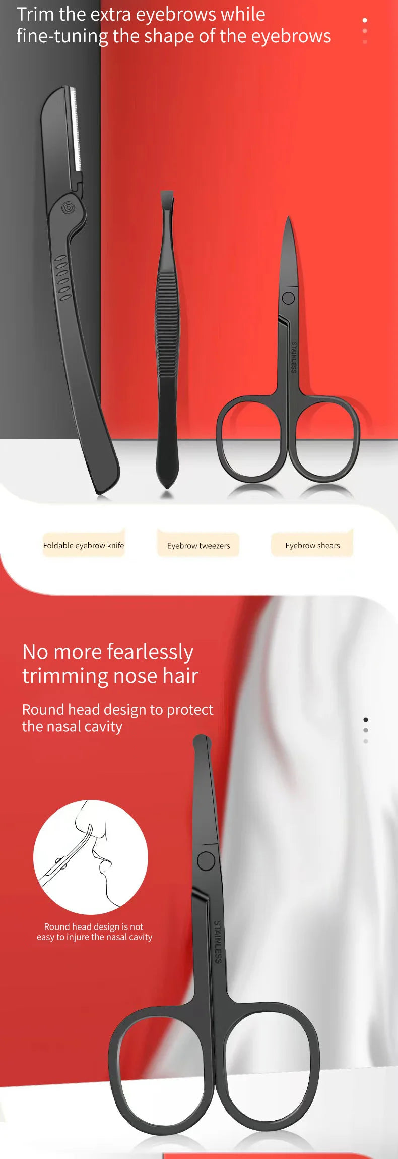 ✨ Luxe Carbon-Steel 24-Piece Nail Care Kit – Professional Manicure & Pedicure Set (Black + Red Edition)