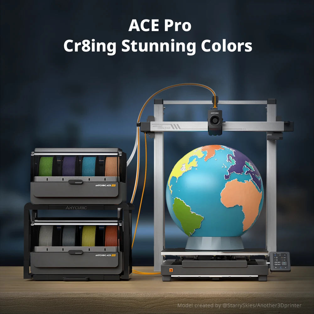 Anycubic Kobra 3 Max Combo – Ultra-Large Multi-Color 3D Printer with 600mm/s High-Speed Printing, Smart App Control & 8-Color ACE Pro System