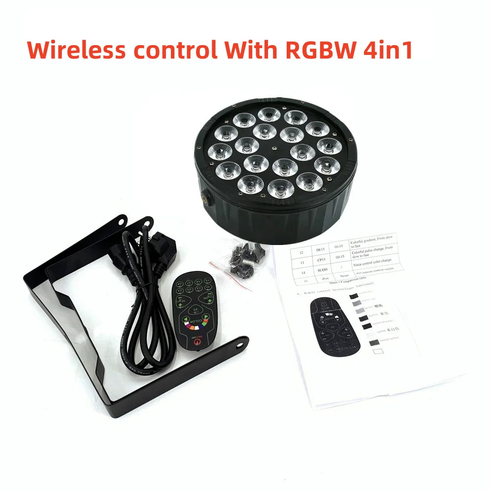 18X18W RGBWA/UV LED PAR Light/ disco light dmx512 control LED wash light stage professional dj equipment 100% new