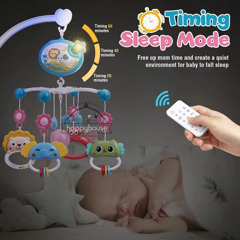 Yokibo Musical Baby Crib Mobile with Soothing Lights & 400 Melodies — Remote Control Infant Toy