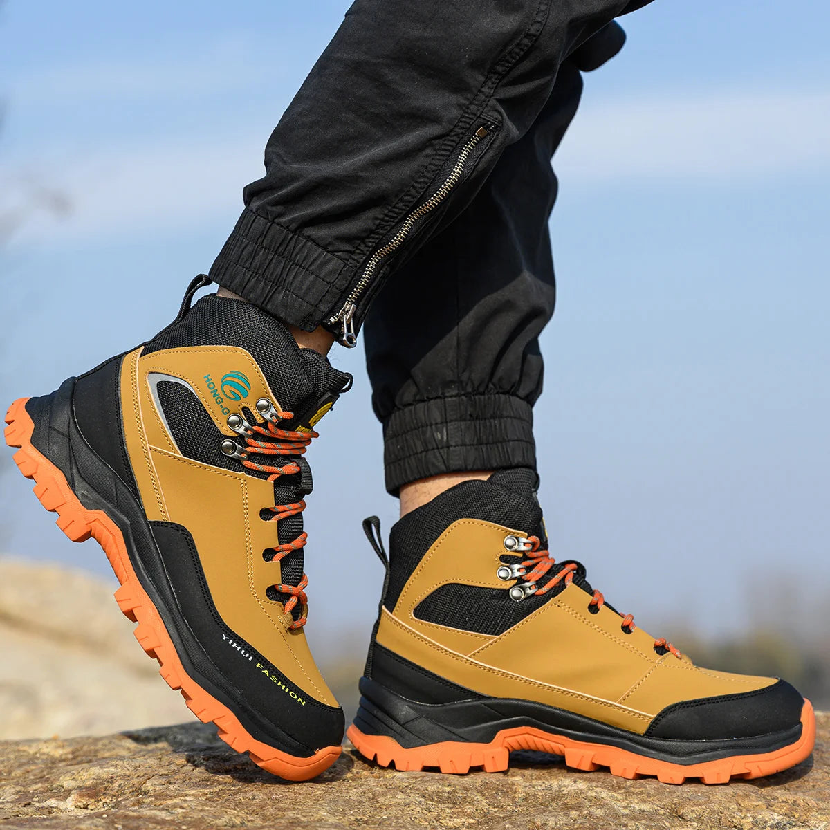 VEIGAR Men’s Protective Work Safety Shoes – Breathable Anti-Puncture Steel Toe Cap Work Boots