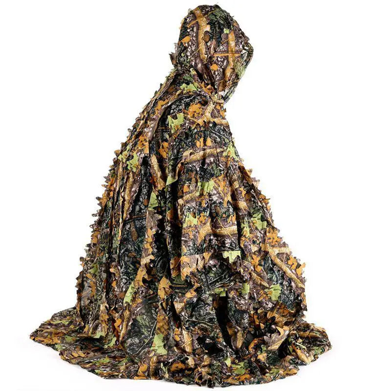 3D Leafy Ghillie Poncho – Woodland Camouflage Cloak | Hunting, Wildlife Photography, Birding, Outdoor Stealth Cape