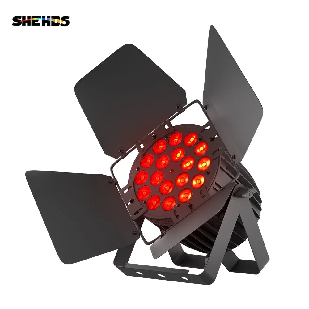 SHEHDS New Version LED 18x18W RGBWA UV 6in1 Par Light Big Aluminum Alloy High Power Even Color Mixing for DJ Bar Disco Wedding