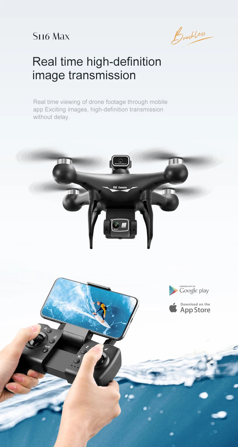 S116 MAX Professional 8K Dual-Camera Drone – Ultra-Smooth Flight, Obstacle Avoidance & Stunning Aerial Views