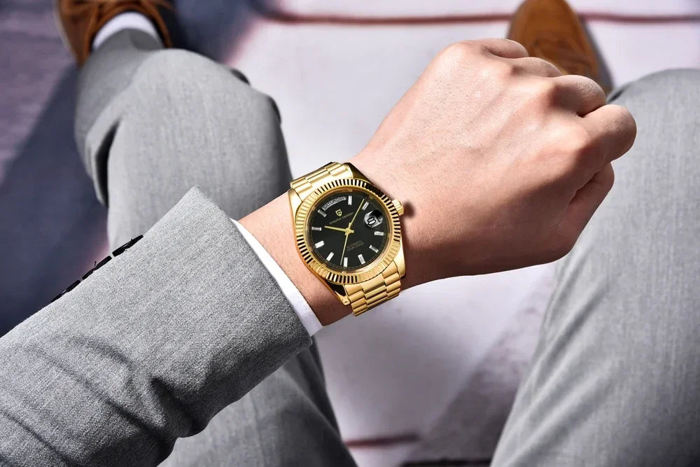 2025 PAGANI DESIGN Luxury Rose Gold Automatic Mechanical Watch – Men’s Sapphire Sports Timepiece