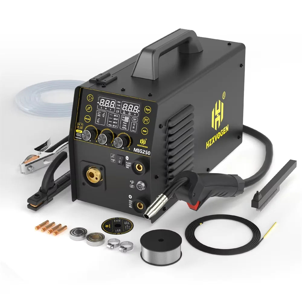 HZXVOGEN MIG250 Aluminum 5 in 1 Welding Machine MMA ARC/Gas MIG/Gasless MIG/LIFT TIG Spot Welding Portable Home Welder Tool
