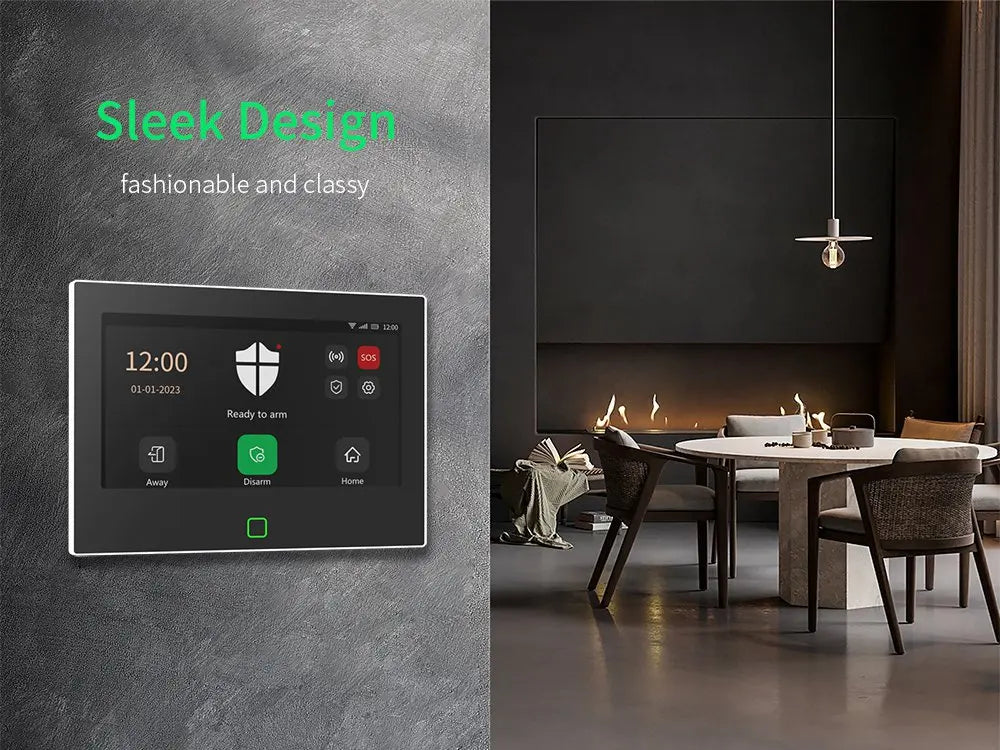 7 inch 4G & WiFi Home Alarm Host System Wireless GSM Big Screen Touch Panel Tuya Smart Security Protection Kit Remote Control