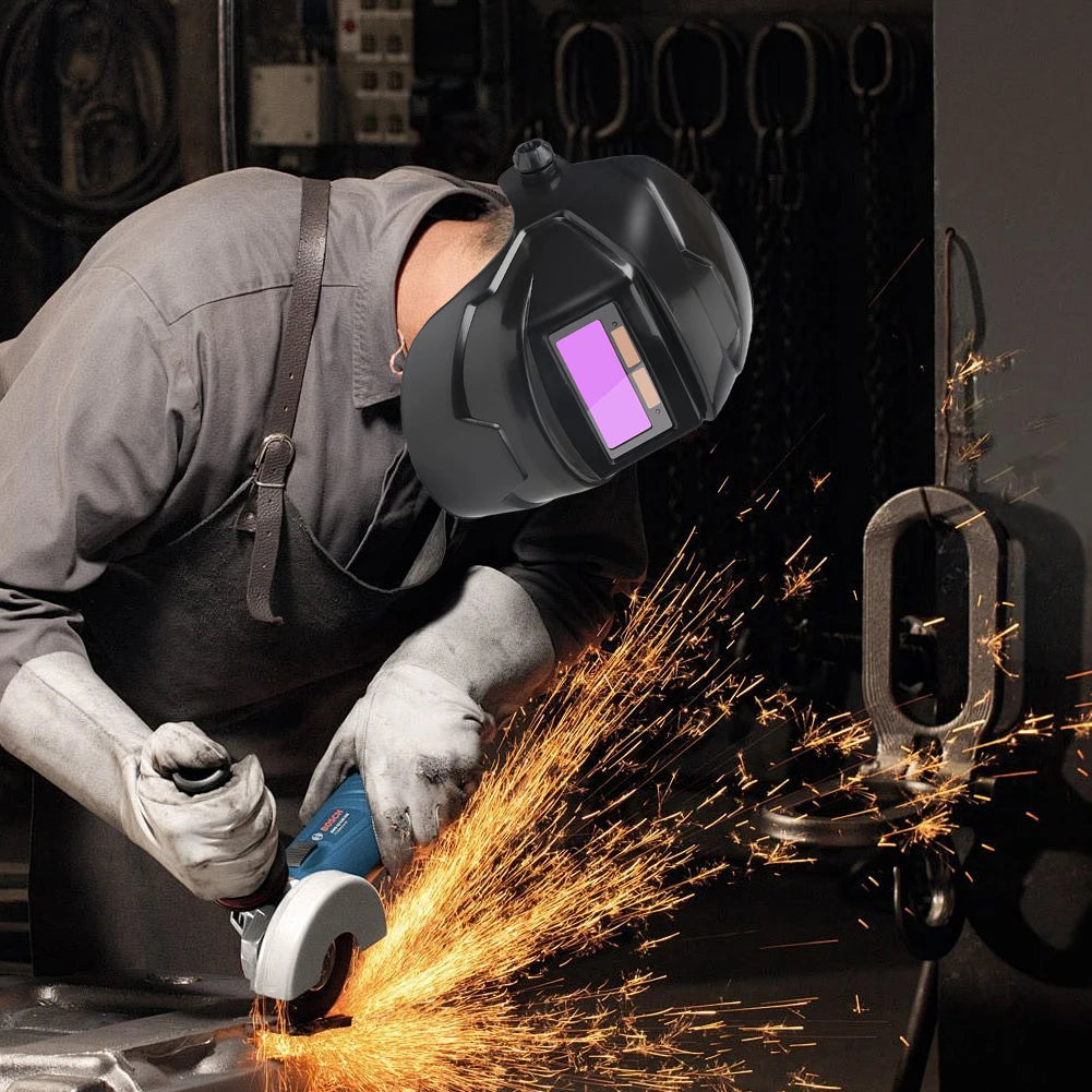 Auto-Darkening Welding Helmet Solar Powered True Color Welding Mask, High-Temperature Resistant Welding Facemask for ARC, MIG, TIG & Grinding