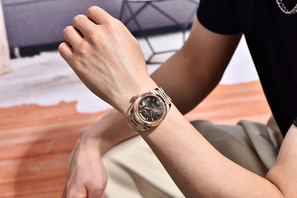 2025 PAGANI DESIGN DD40 Rose Gold Men’s Automatic Mechanical Watch – Luxury Sapphire Crystal Timepiece