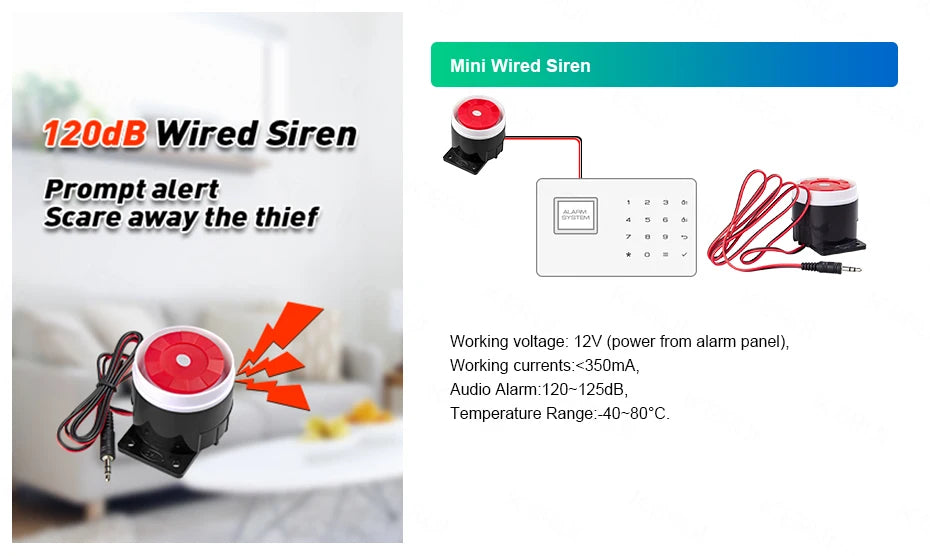 KERUI W181 Alarm Security System with Siren Wireless GSM WiFi Intelligent Home Alarm System with Door Sensor PIR Detector