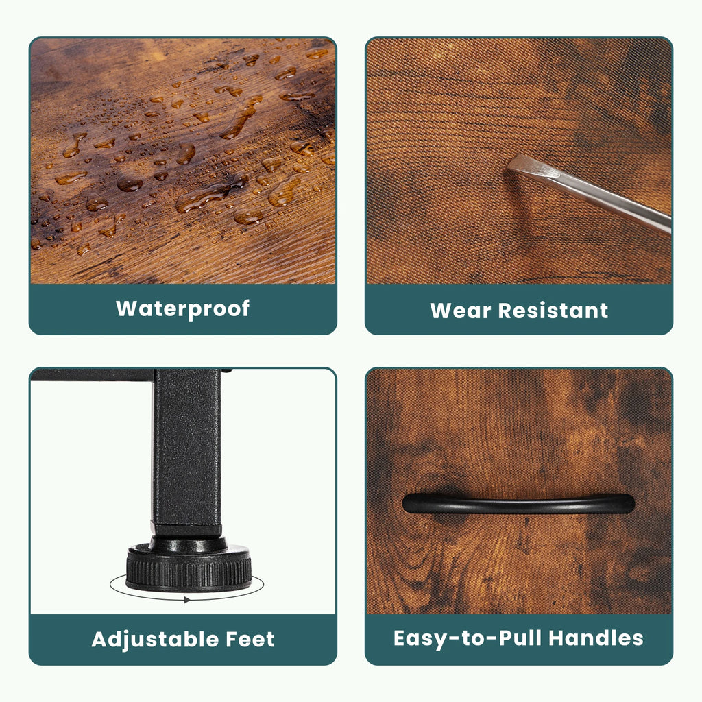 JHK Modern Fireplace TV Stand with 5 Fabric Drawers – Lightweight Storage Dresser for Bedroom & Living Room