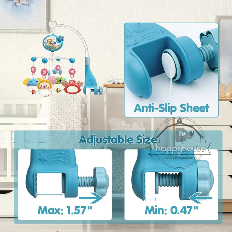 Yokibo Musical Baby Crib Mobile with Soothing Lights & 400 Melodies — Remote Control Infant Toy