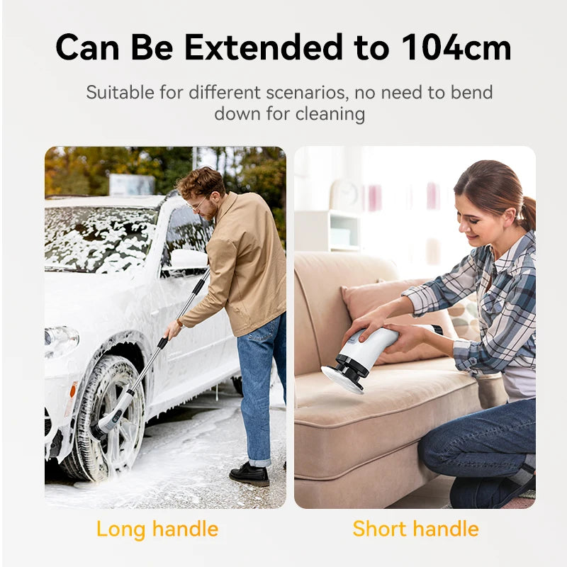 Cordless Electric Cleaning Brush with 7 Attachments - Safe Handheld Shower Scrubber for Bathroom & Kitchen