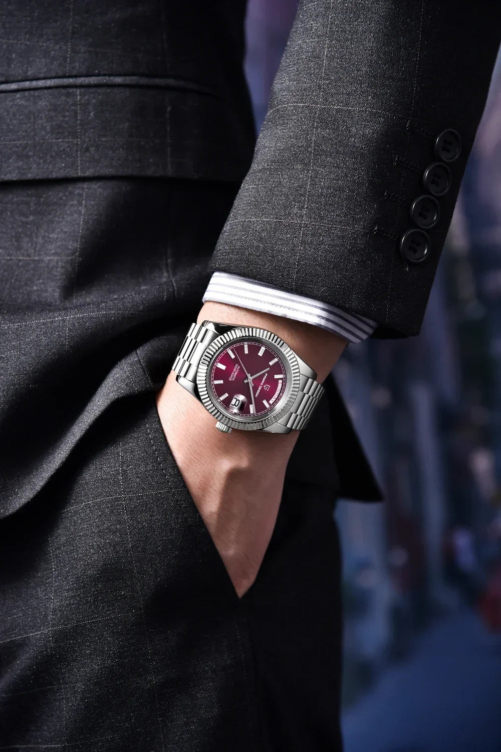 2025 PAGANI DESIGN Luxury Rose Gold Automatic Mechanical Watch – Men’s Sapphire Sports Timepiece