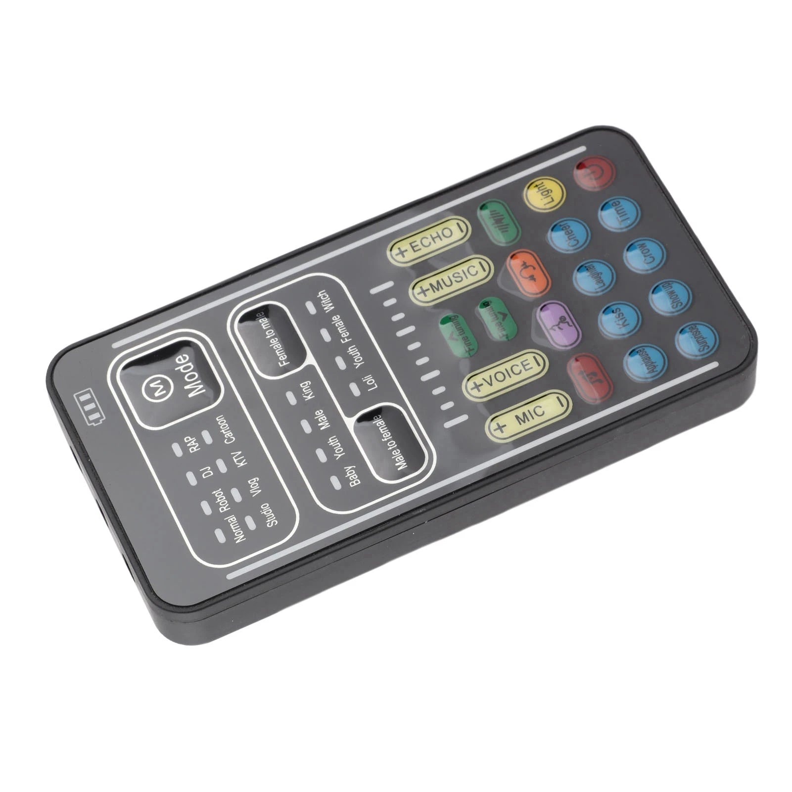 Voice Changer ABS Handheld Portable Multifunctional Sound Disguiser with 8 Sound Effects for Mobile Phone Computer Black