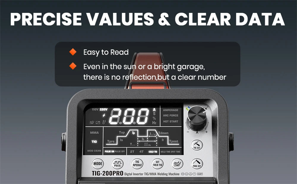 HITBOX TIG200PRO 6-in-1 Welding Machine | Pulsed HF TIG / Cold Welding / MMA Stick | 1–170A | Digital Display | IGBT Inverter | 2T/4T