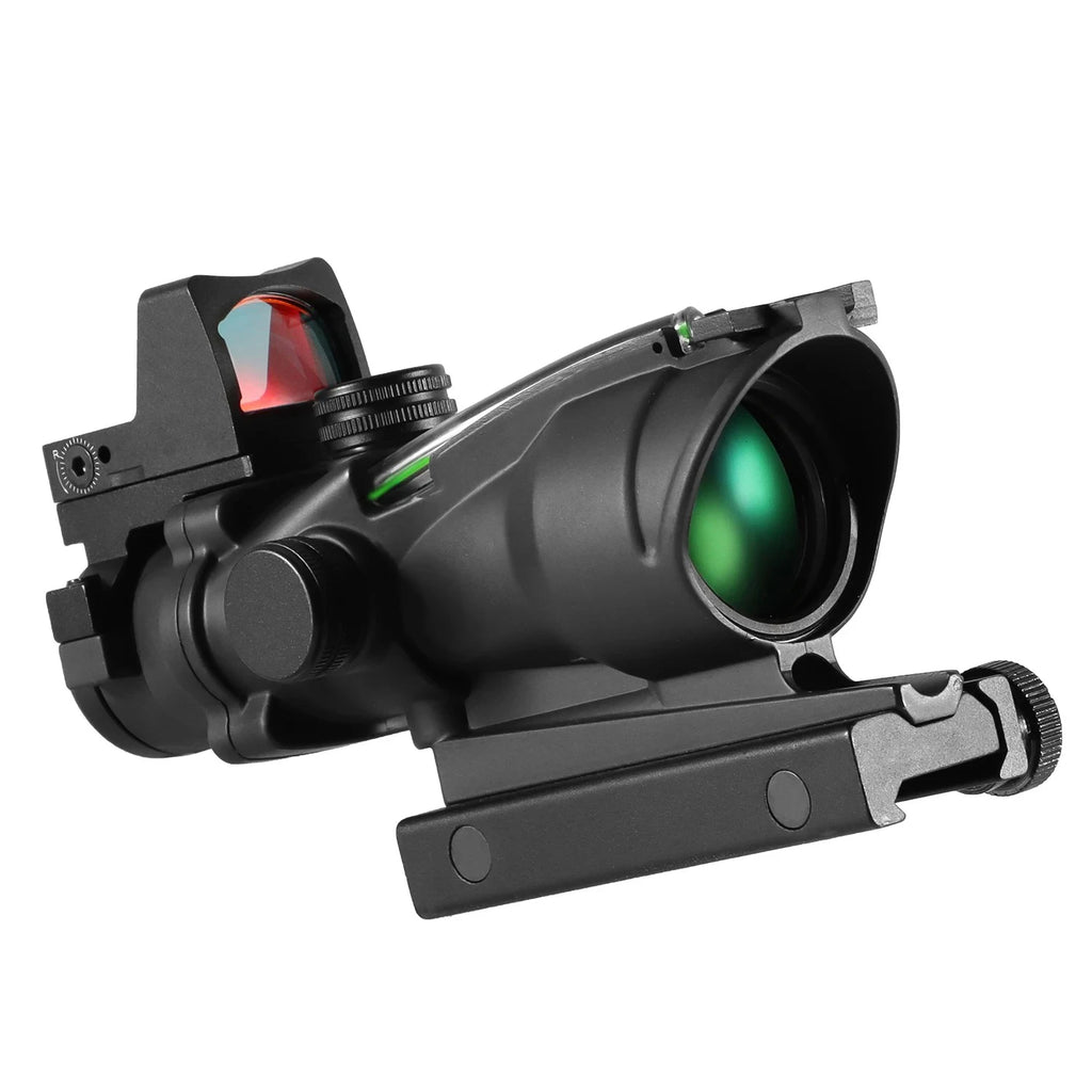 Adjustable 4x32 Tactical Rifle Scope with Red/Green Dot | Dual-Optic 1x–4x Hunting Scope for 20mm Rails