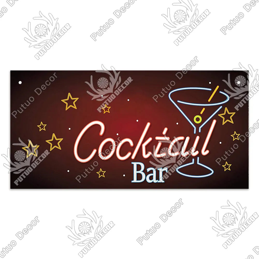 Putuo Decor Wine Signs Wooden Alcohol Plaque Wood Bar Plaque for Wood In Bar Pub Wall Decoration Door Hanging Sign Home Decor