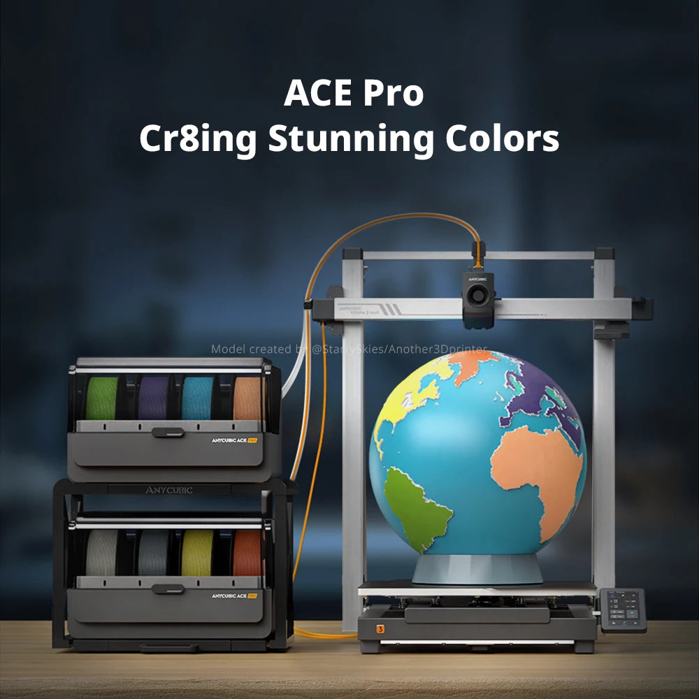 Anycubic Kobra 3 Max Combo – Ultra-Large Multi-Color 3D Printer with 600mm/s High-Speed Printing, Smart App Control & 8-Color ACE Pro System