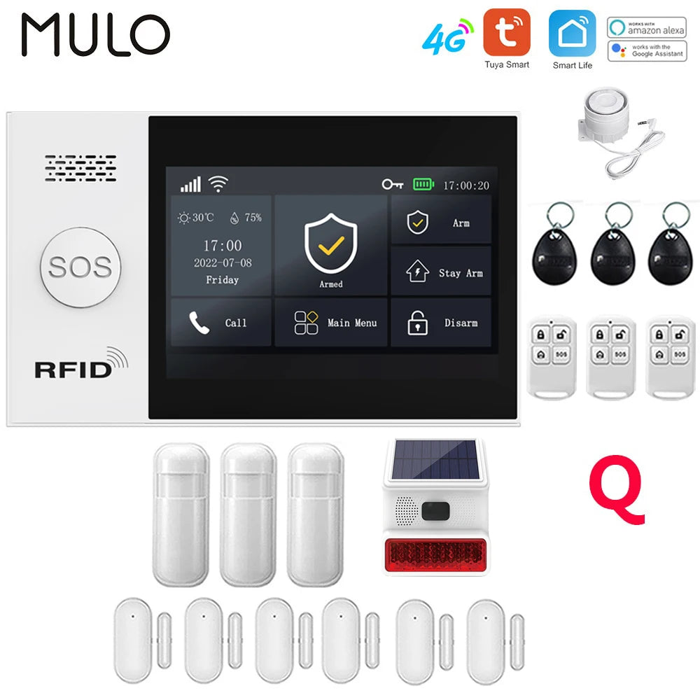 Tuya 4G Home Alarm Smart Home WIFI Security Alarms For Home House Touch Screen Apartment Alarms Support Smart Life APP Alexa