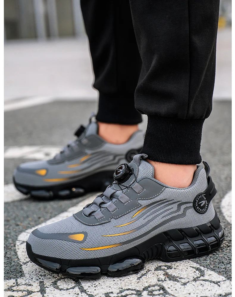 ✨ Ultra-Breathable Soft-Sole Safety Sneakers – Lace-Free, Anti-Smash & Anti-Puncture Work Shoes for Men