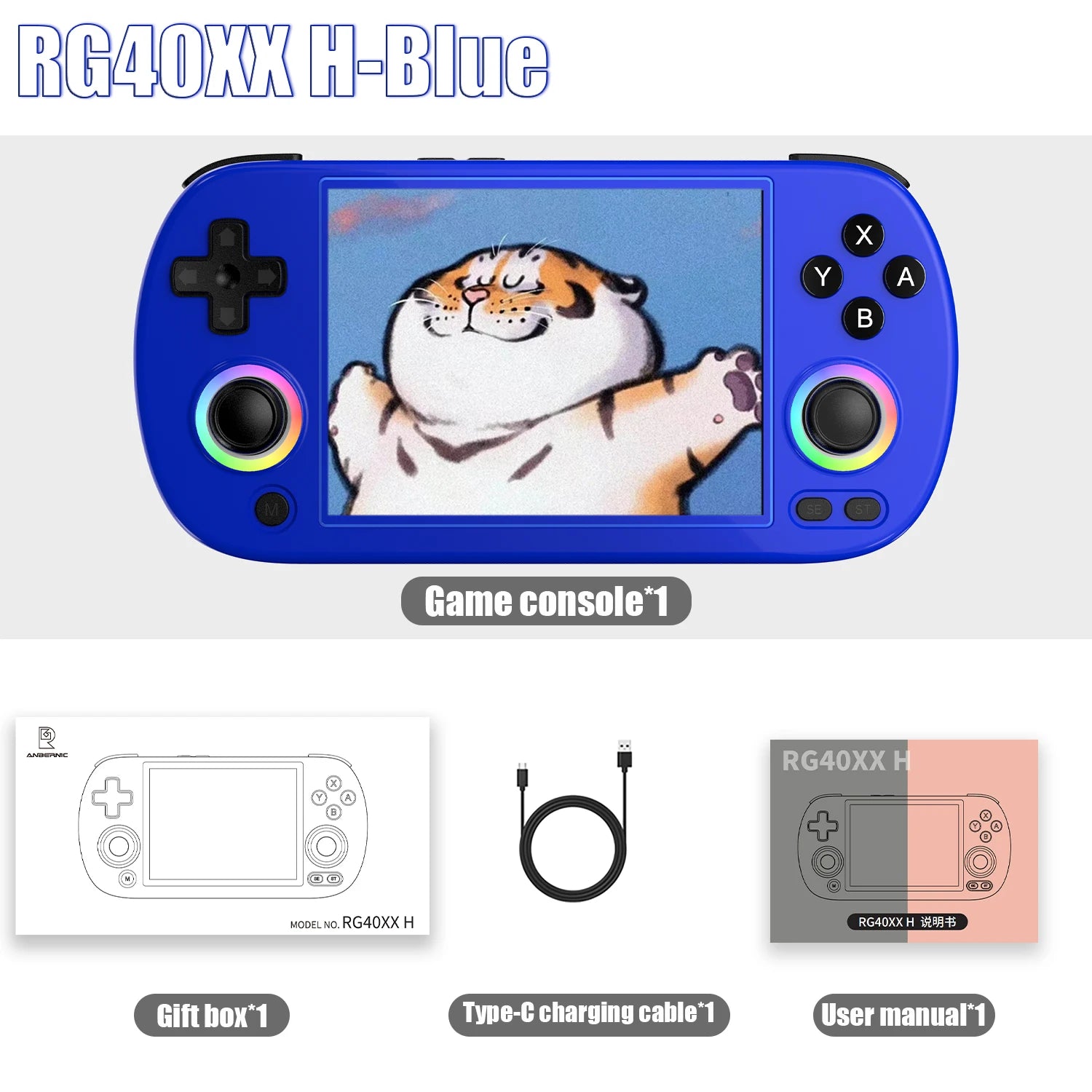 ANBERNIC RG40XX H Retro Handheld Game Console – 4” IPS Screen, 64GB Storage & 5000+ Games