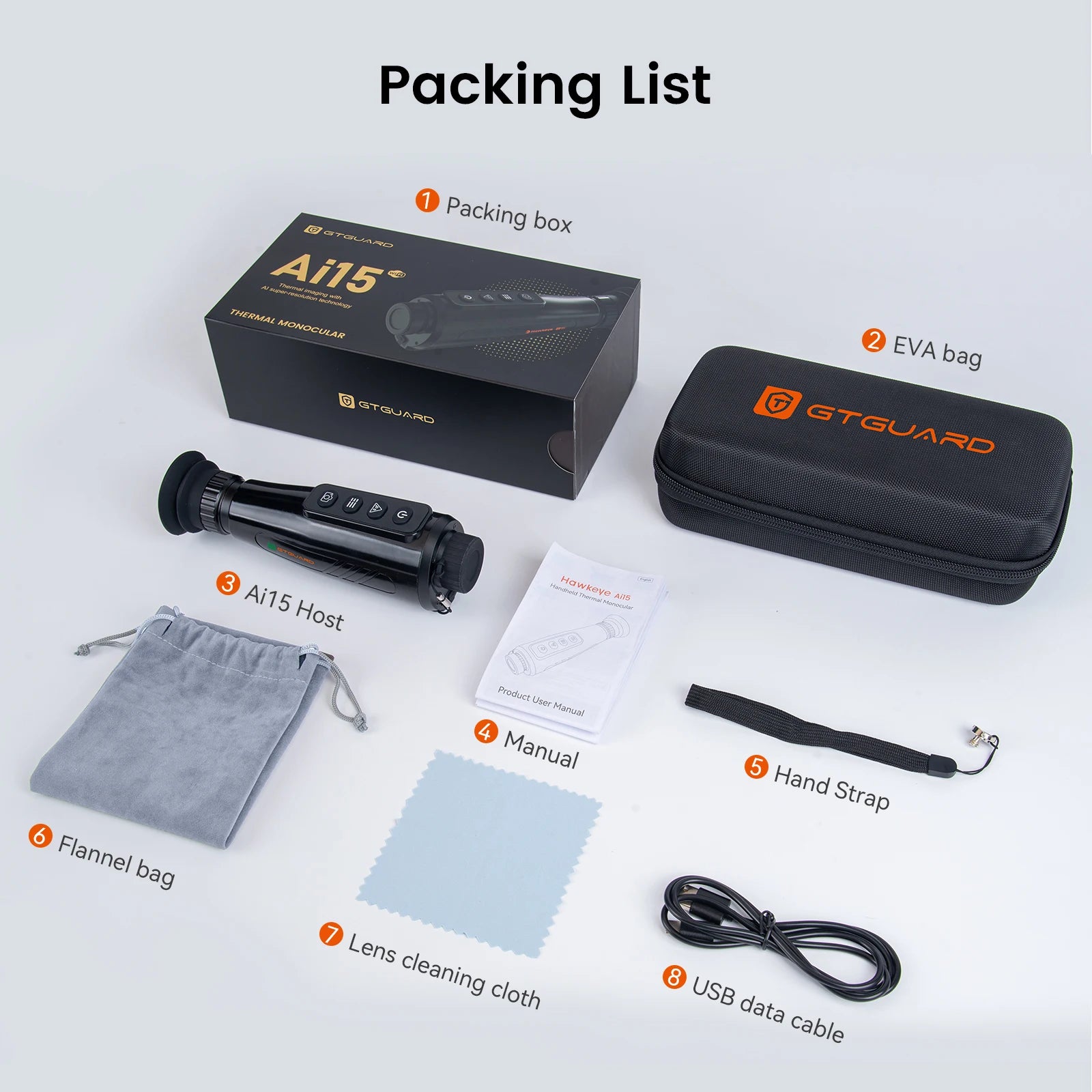 GTGUARD Ai15 Thermal Imaging Monocular – High-Resolution Infrared Camera with AMOLED Display, AI Super Resolution, 32GB Storage for Hunting, Boating, Camping & Night Use