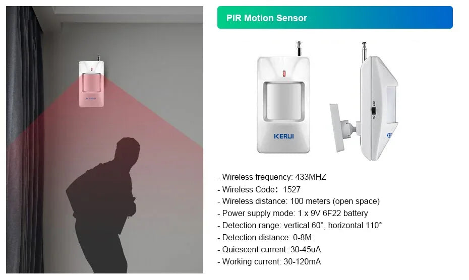 KERUI WiFi Smart Siren Alarm System – 120dB Tuya Home Security Kit with Door Sensor & Motion Sensor, App Control & Alexa/Google Compatible