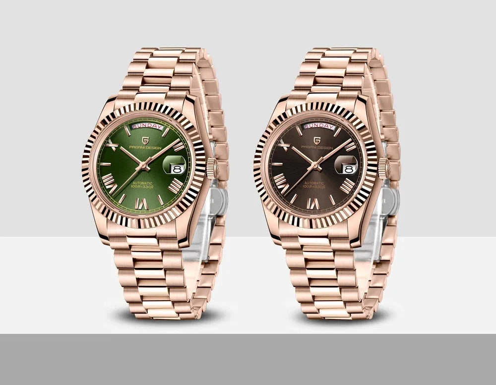 2025 PAGANI DESIGN DD40 Rose Gold Men’s Automatic Mechanical Watch – Luxury Sapphire Crystal Timepiece