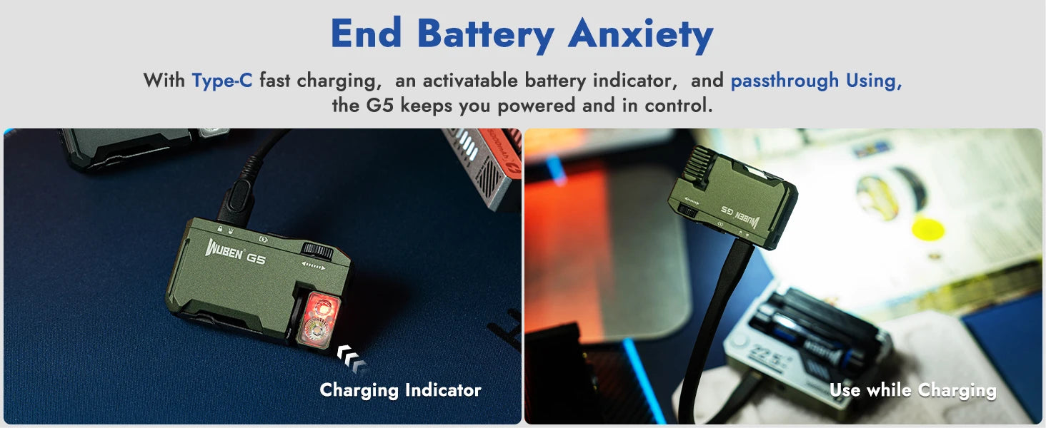 ✨ WUBEN G5 Mini Rechargeable EDC Flashlight – Pocket-Size Power with 400 Lumens + RGB Light