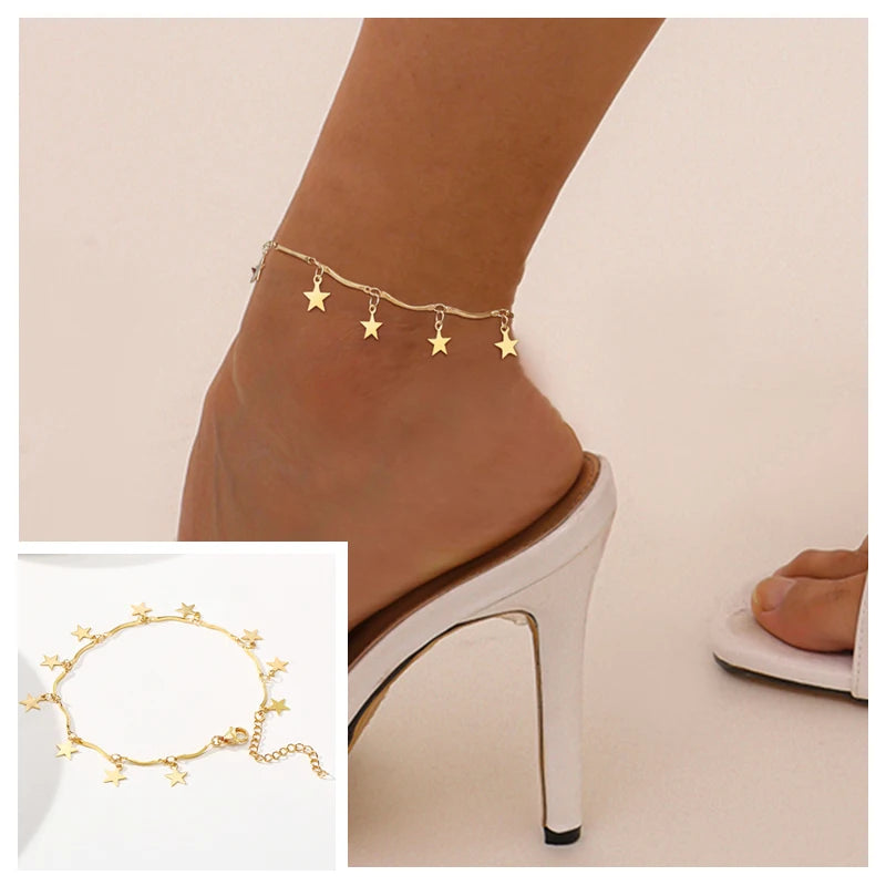 Brand Name Limited Edition Premium Snake Chain Anklet - Luxury Stainless Steel Beach Bracelet for Women & Girls