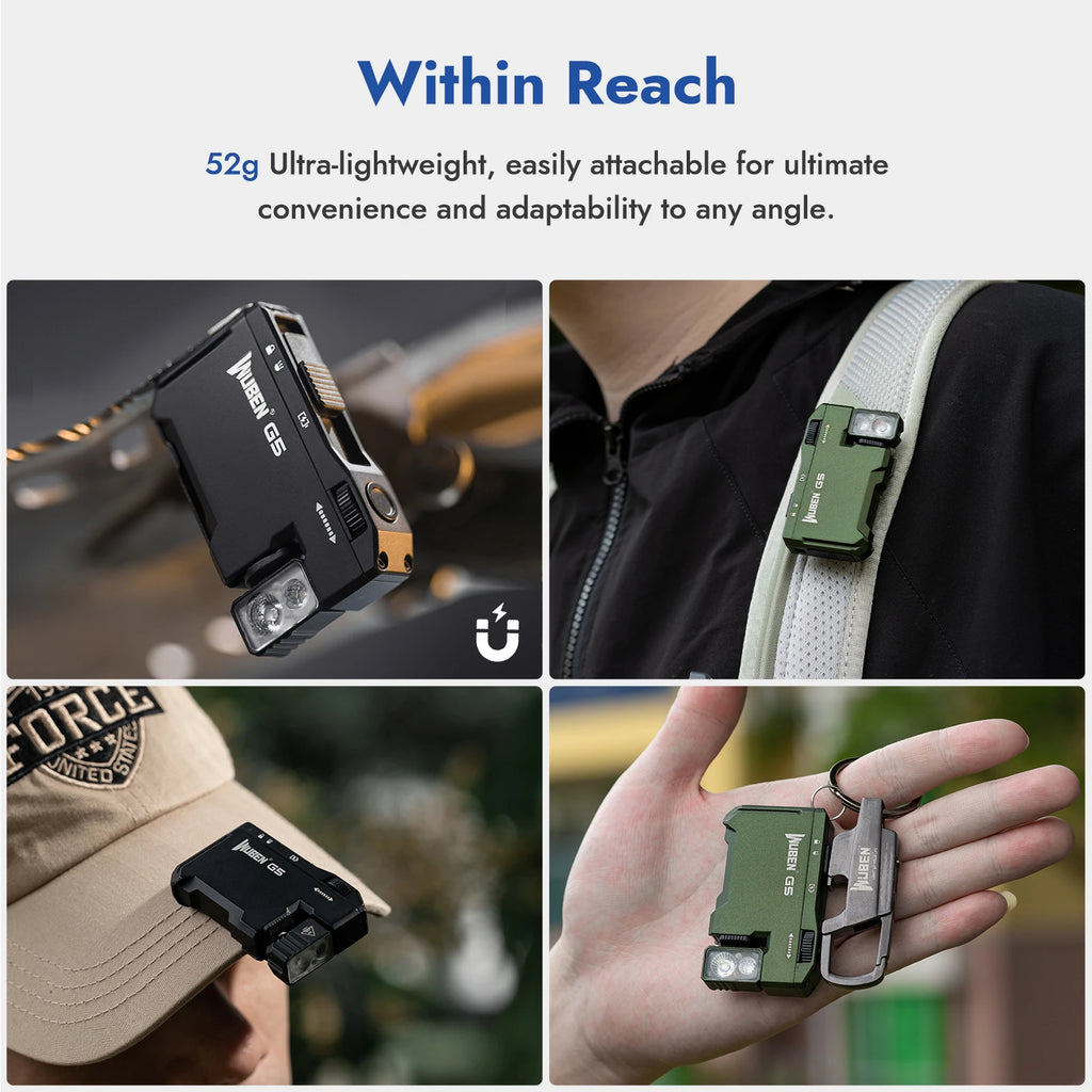 ✨ WUBEN G5 Mini Rechargeable EDC Flashlight – Pocket-Size Power with 400 Lumens + RGB Light