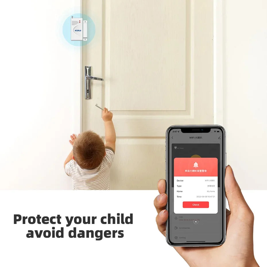 KERUI WiFi Smart Siren Alarm System – 120dB Tuya Home Security Kit with Door Sensor & Motion Sensor, App Control & Alexa/Google Compatible