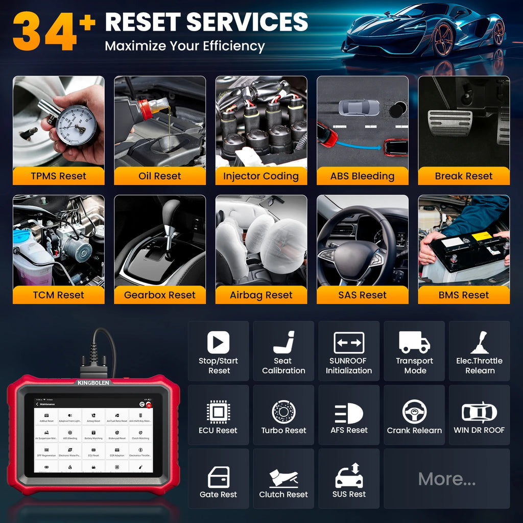 Lifetime Free Update KINGBOLEN K8 PRO Elite Bidirectionnal OBD2 Scanner ECU Coding CANFD FCA 40+ Service All System Diagnostic