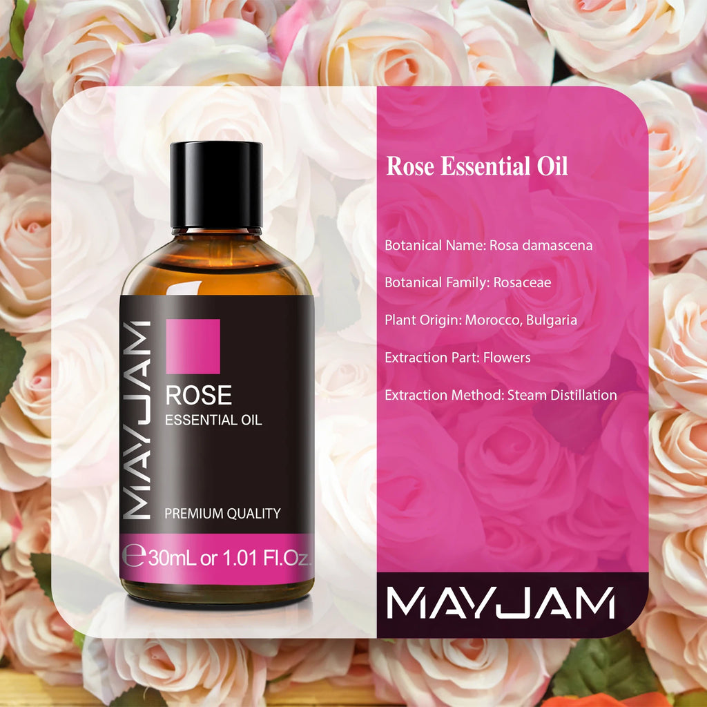 MAYJAM Pure Essential Oils 30ml – Rose, Lavender, Jasmine & More for Aromatherapy, Spa & DIY Beauty