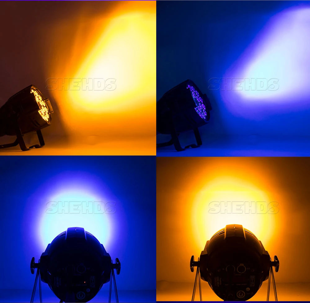 SHEHDS New Version LED 18x18W RGBWA UV 6in1 Par Light Big Aluminum Alloy High Power Even Color Mixing for DJ Bar Disco Wedding