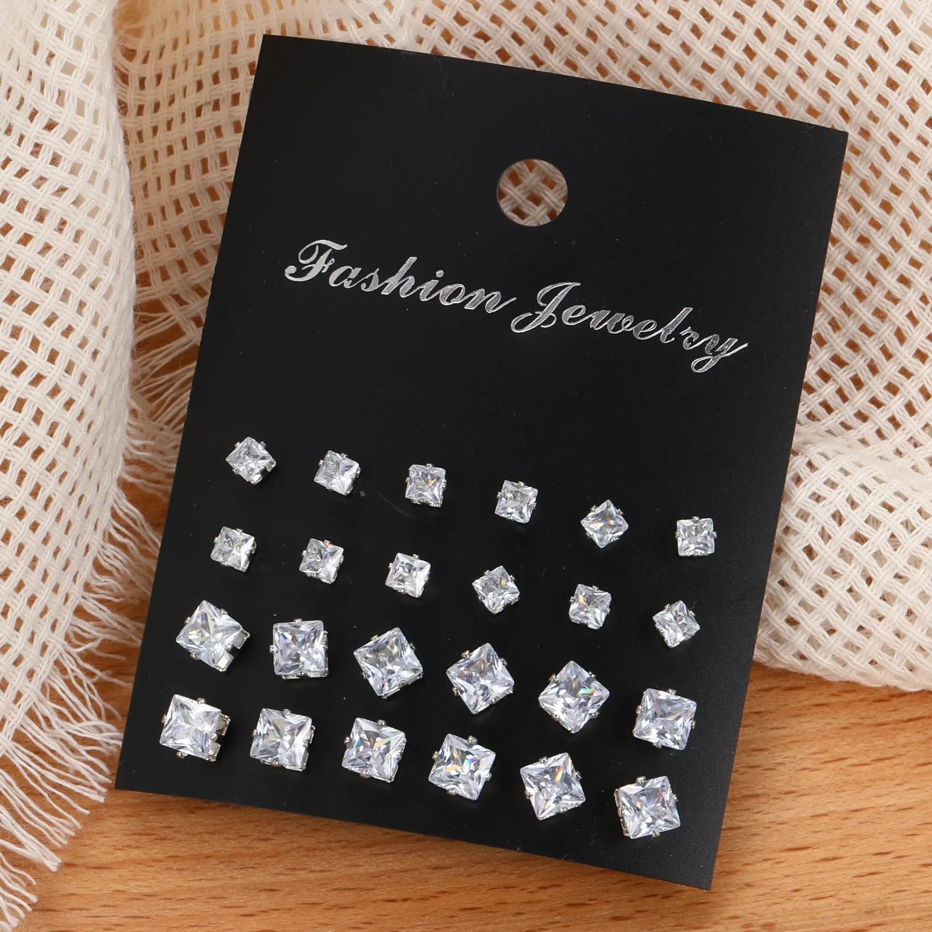 Elegant Essentials Limited Edition Crystal Wedding Studs - 12-Pair Shimmer Set for Women & Men