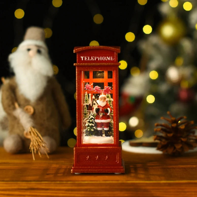 2025 Christmas Phone Booth Lights Santa Claus Snowman Gifts Window Scene Ornament Christmas Party Decortion Xmas Party Home 2025