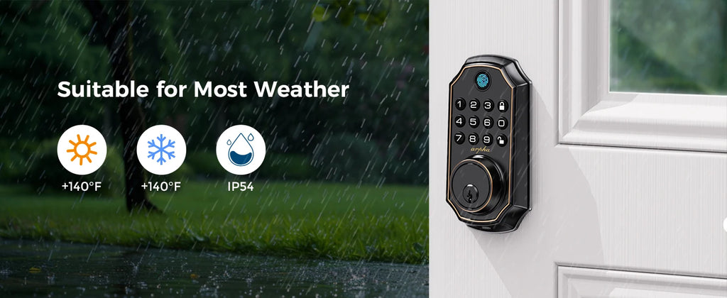 Arpha D280 Keyless Entry Door Lock 5-in-1 Smart Fingerprint Deadbolt with Keypad Electronic Deadbolt Auto-Lock One Touch Lock