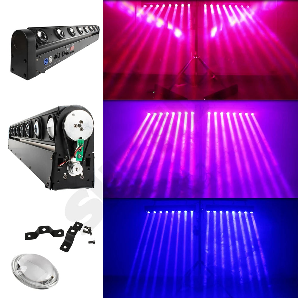 SHEHDS 8x12W RGBW LED Beam Moving Head Light – Professional DJ & Wedding Stage Lighting