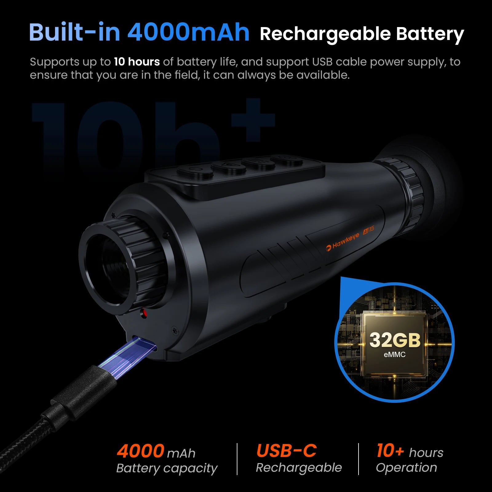 GTGUARD Ai15 Thermal Imaging Monocular – High-Resolution Infrared Camera with AMOLED Display, AI Super Resolution, 32GB Storage for Hunting, Boating, Camping & Night Use