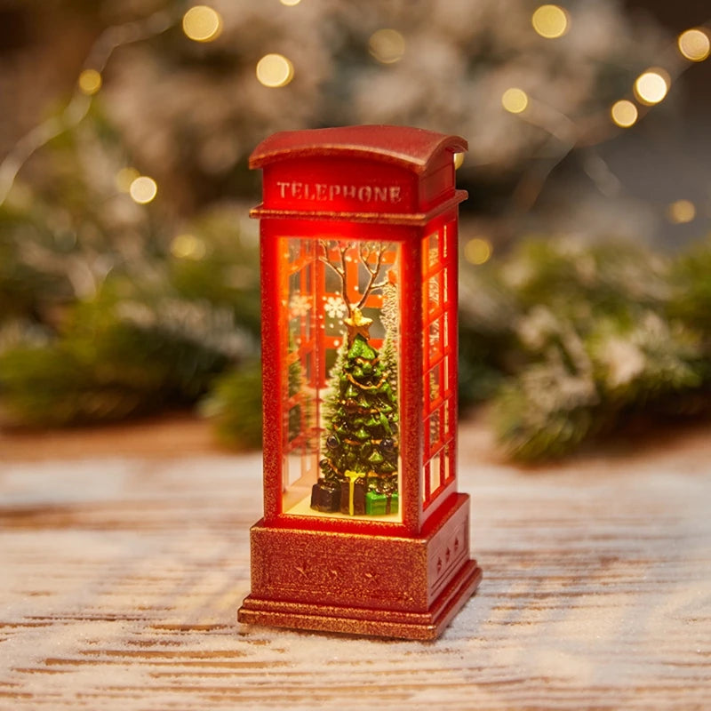 2025 Christmas Phone Booth Lights Santa Claus Snowman Gifts Window Scene Ornament Christmas Party Decortion Xmas Party Home 2025