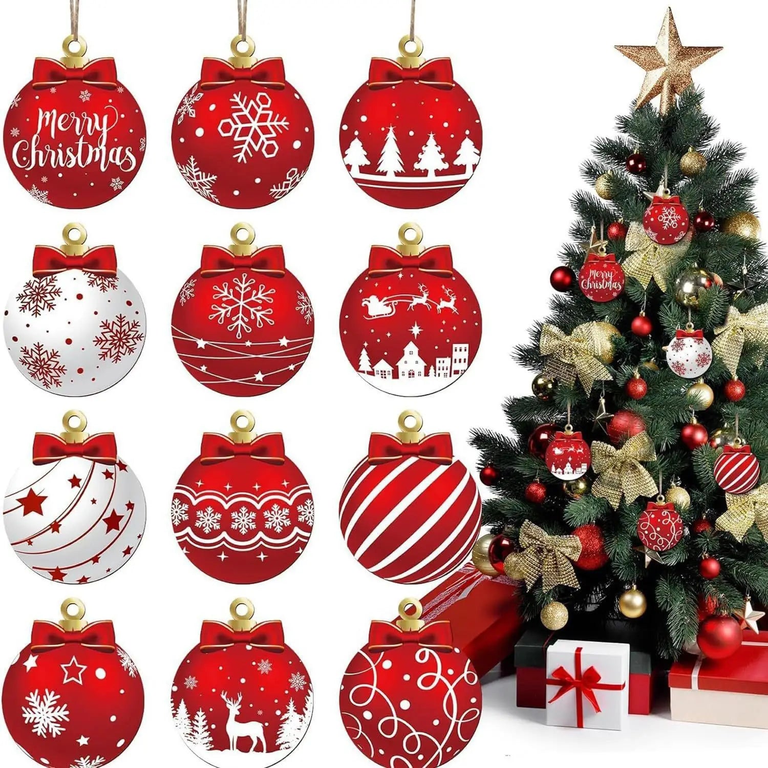 Christmas 12pcs No None Christmas Ball Ornaments Christmas Decoration 2025 Genuine