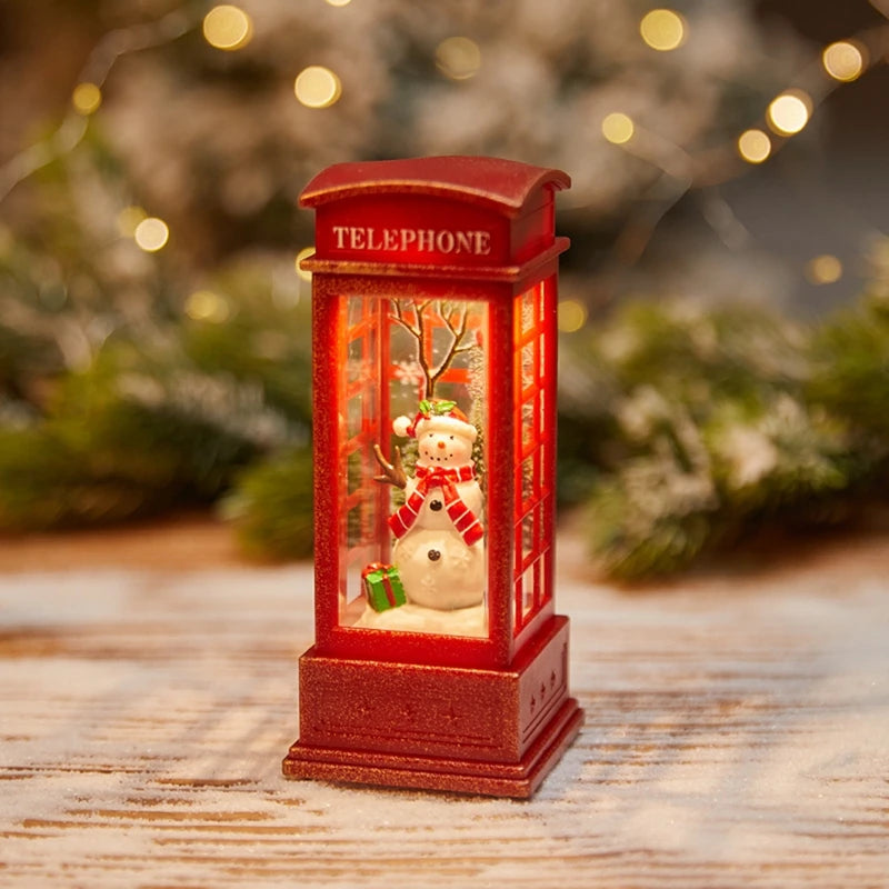2025 Christmas Phone Booth Lights Santa Claus Snowman Gifts Window Scene Ornament Christmas Party Decortion Xmas Party Home 2025