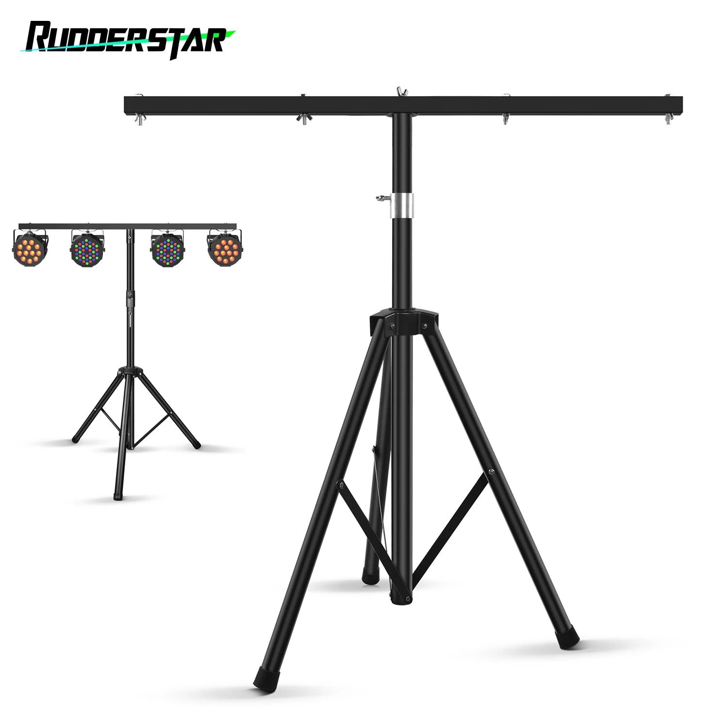 ✨ Adjustable Lighting Tripod Stand with T-Bar – Heavy-Duty Iron Stage Light Support (Black)