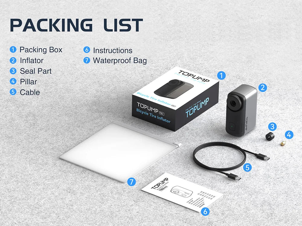 Ultra-Compact Portable Electric Bike Pump – 120PSI Mini Pump with Auto Shut-Off & Presta/Schrader Valve