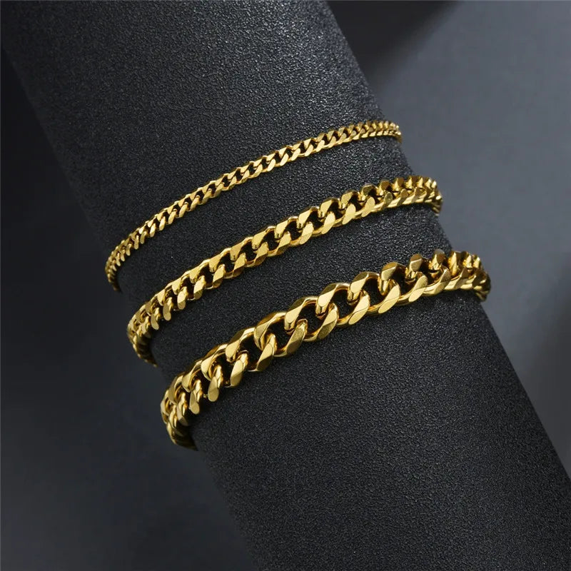 Premium Luxe Stainless Steel Cuban Chain Bracelet – Limited Edition Unisex Hip-Hop Wrist Jewelry