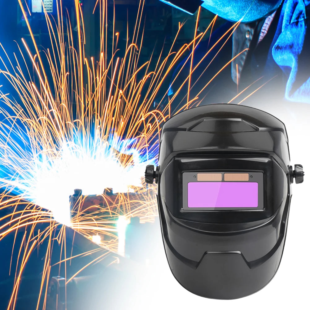 Auto-Darkening Welding Helmet Solar Powered True Color Welding Mask, High-Temperature Resistant Welding Facemask for ARC, MIG, TIG & Grinding